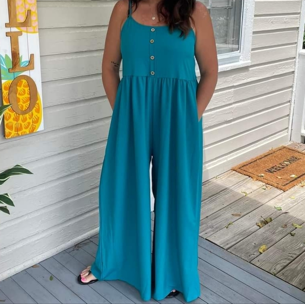 Teal wide leg jumper size 2x